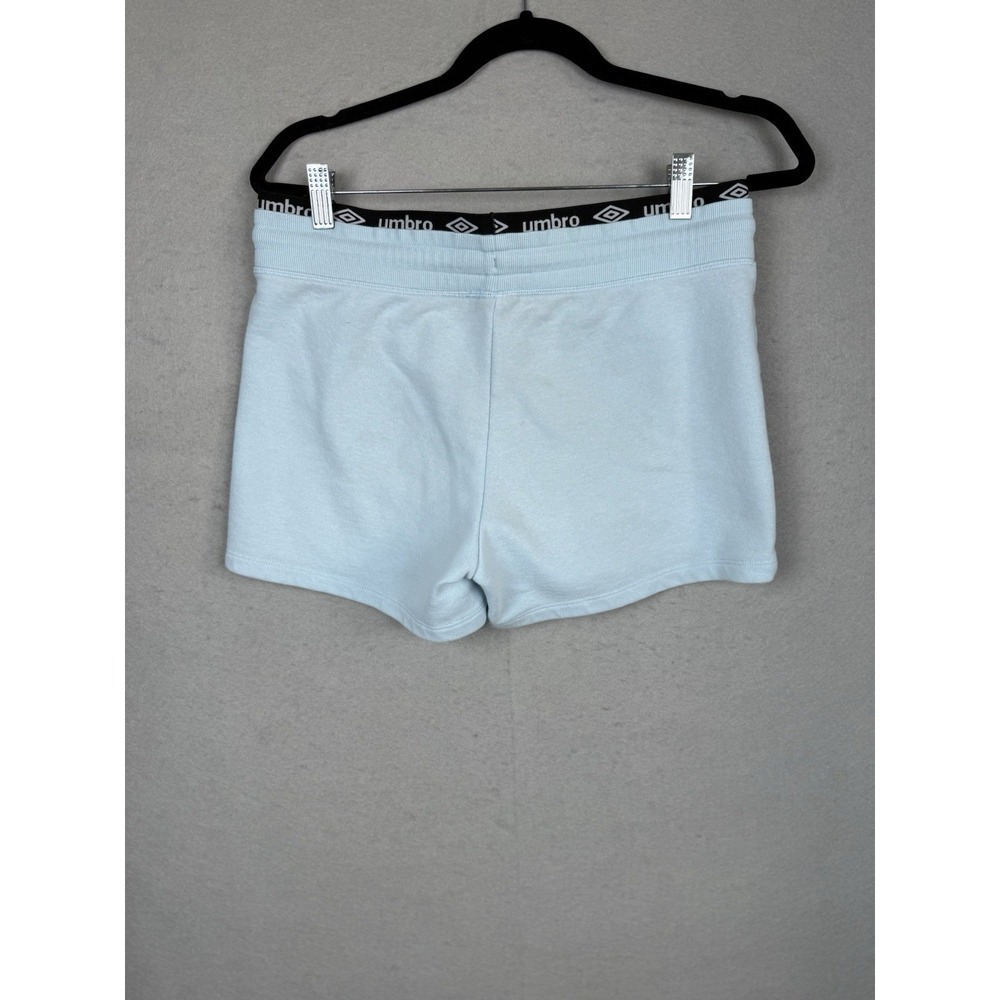 Umbro Sweat Shorts Womens M?(read) Light Blue Logo Drawstring Athleisure Retro - Picture 4 of 6